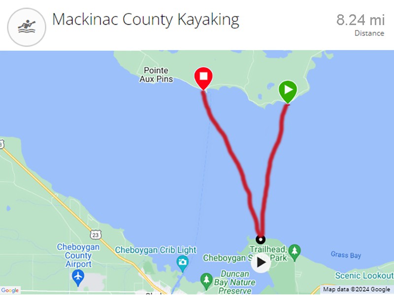 Kayaking: BBI to Cheboygan State Park