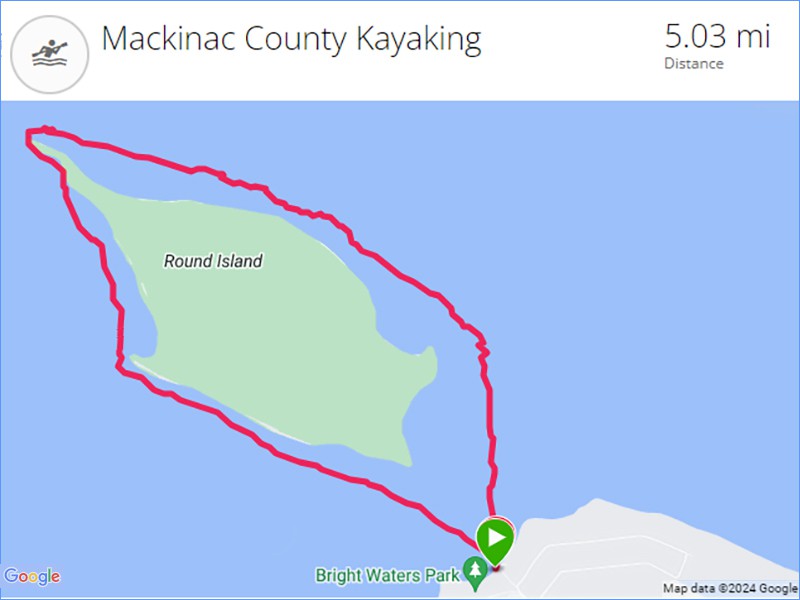 Kayak Route Around Round Island