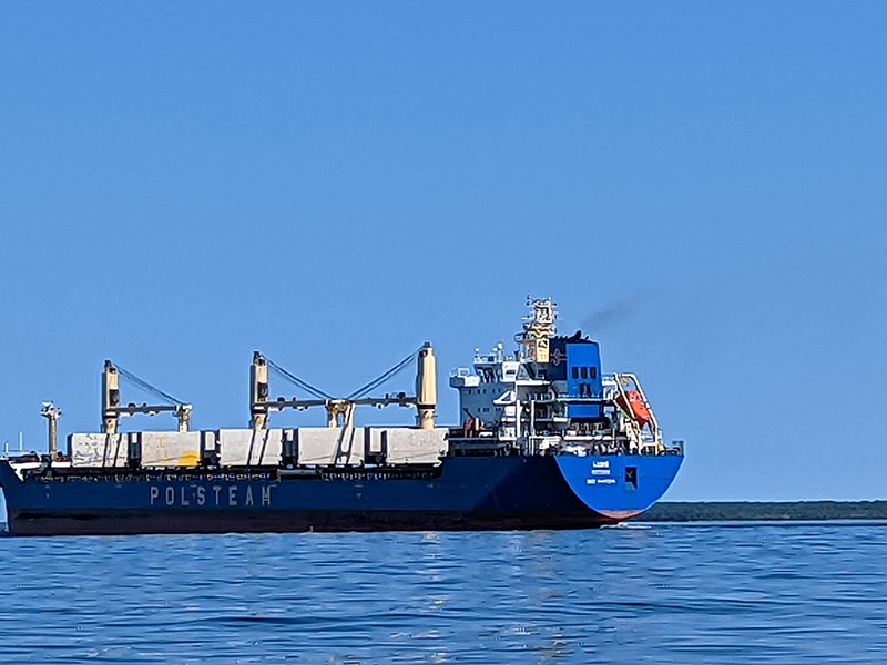 Cargo Steamship on Lake Huron